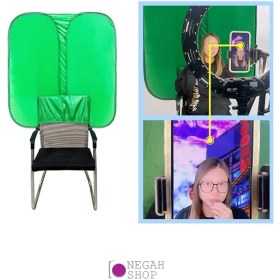 تصویر بکگراند عکاسی سبز رنگ مناسب صندلی 