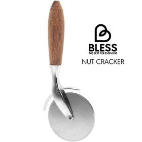 تصویر کاتر پیتزا بر BLESS دسته چوبی 