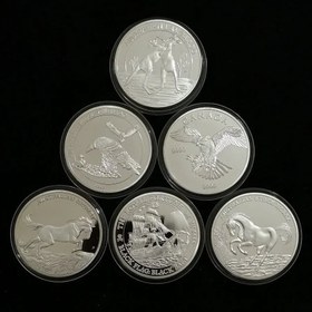تصویر مجموعه 6 سکه یادبود ملکه الیزابت 