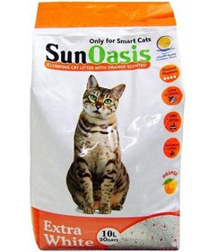 تصویر خاک گربه چسبنده با رایحه پرتقالی سان اوسیس 10 لیتر برند sun oasis Sun Oasis Clumping Cat Litter Orange Scented 10 L