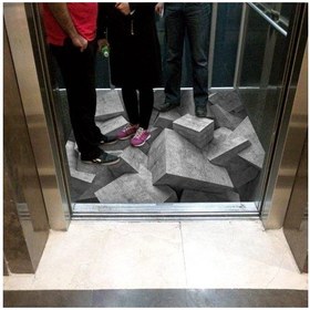 تصویر کفپوش سه بعدی آسانسور طرح تخته سنگ 