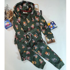 تصویر ست سویشرت شلوار زارا مدل حیوانات(قواره کوچک) رنگ سبزتیره - ۸ سال zara sweatshirt set