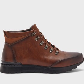 تصویر چکمه‌های قهوه‌ای با جزئیات مناسب پیاده‌روی غیررسمی برند seventy five Casual Hike Detail Boots Brown