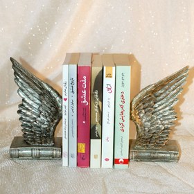 تصویر نگهدارنده کتاب مدل بال فرشته بسته 2 عددی - نقره ای 