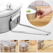 تصویر ظرف غذا دو طبقه استیل 