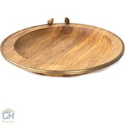 تصویر سینی گرد گلدکیش مدل گلدن برد سایز متوسط کوچک کد GK829455 