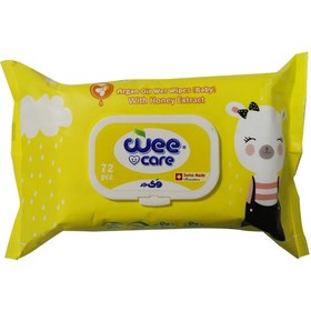 تصویر دستمال مرطوب کودک روغن آرگان وی کر ۷۲ عددی Wee Care Wipes For Baby 72pcs