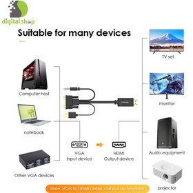 تصویر کابل تبدیل VGA به HDMI لنشن مدلVC-VPAH-P1 طول 2 متر VC-VPAH-P1