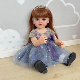 تصویر Nano Classic 22 inch 55 Cm Reborn Baby Doll نرم کامل بدن سیلیکونی نوزاد واقعی شبیه عروسک بچه عروسک اسباب بازی دخترانه هدیه عروسک (لباس شاهزاده) 