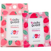 تصویر ژل لوبريکانت پايه آب توت فرنگي بادي گارد 3 ساشه Body guard strawberry water based lubricant gel 3 sachet