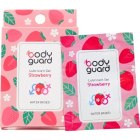 تصویر ژل لوبريکانت پايه آب توت فرنگي بادي گارد 3 ساشه Body guard strawberry water based lubricant gel 3 sachet