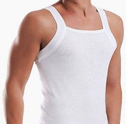 تصویر زیرپوش مردانه مدل خشتی رنگ سفید سایز XL 