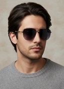 تصویر عینک شب مردانه فلزی کروم هارتز - عدسی دودی chrome hearts nightglasses