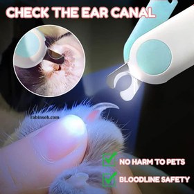 تصویر ناخن گیر چراغ دار سگ و گربه کوچک پت گرویتی Pet Nail Clipper Mini LED Lighting Cat And Dog Nail Trimming Tool