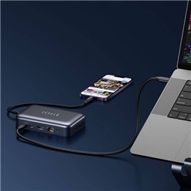 تصویر هاب USB-C ده کاره Levelo Veraport Levelo Versaport 10 in 1 Storage Docking Station with 10Gbps Data Transfer Speed