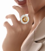 تصویر انگشتر لوکس نقره و سیترین G1425 