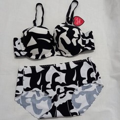 تصویر ست لباس زیر لیزری سفیدومشکی 