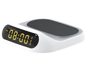 تصویر شارژر بی سیم 15 وات و ساعت رومیزی رسی Recci RCW-22 clock wireless fast charging 15W سفید شارژر موبایل شارژر بی‌سیم رسی RCW-22 سفید