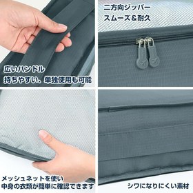 تصویر نظم دهنده چمدان تراول بگ 7 تکه ای رنگ خاکستری برند laundry Punch Travel Secret Punch Travel bag season Suitcase organizer 7 pcs