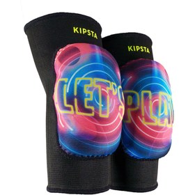 تصویر زانو بند والیبال مشکی مردانه و زنانه KIPSTA VOLLEYBALL KNEE VKP100 بیایید بازی کنیم Decathlon 