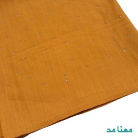 تصویر روسری نگین دار وال اسلپ رنگ قهوه ای کد 10-131 scarf code 131