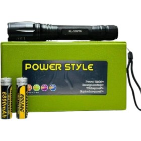 تصویر چراغ قوه پلیسی RL 330 T6 پاور استایل دو باتری خشاب خور 