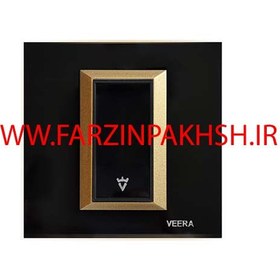 تصویر کلید و پریز ویرا مدل ویرا پرو اسپرت مشکی با زه طلایی Veera Switch And Sockets Pro Sport Black Gold