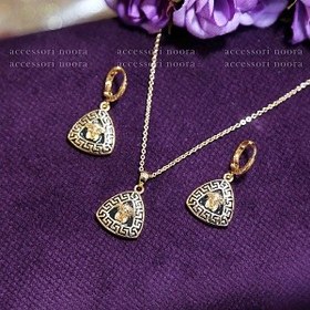 تصویر نیم ست گردنبند و گوشواره ورساچ برند ysx مدل الیزا کد 220 Half set of necklace and earrings Versace brand ysx model Eliza code 220