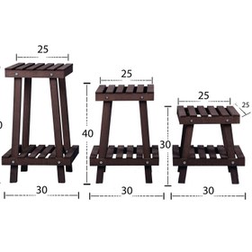 تصویر استند گلدان چوبی-مجموعه ۳تایی 
