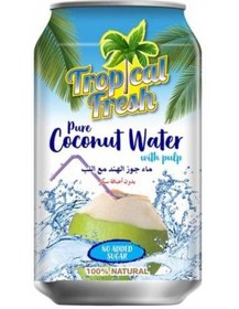 تصویر آب نارگیل طبیعی بدون شکر با پالپ نارگیل یونیکای 310 میل Unikai Tropical Fresh Coconut Water With Pulp 