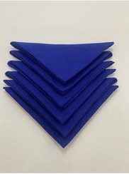 تصویر رانر و زیر بشقابی دستمال مخصوص پارچه آبی ساکس درز ویژه 6 سفره NATURAL HOME 