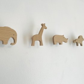تصویر آویز چوبی حیوانات جنگل 