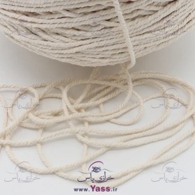 تصویر نخ مکرومه کتان تابیده ۳ میل شیری اعلا کیلویی 