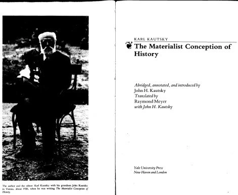Persian book cover of The Materialist Conception of History 1988