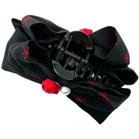 تصویر کلیپس پاپیون مرواریدی گلدار 