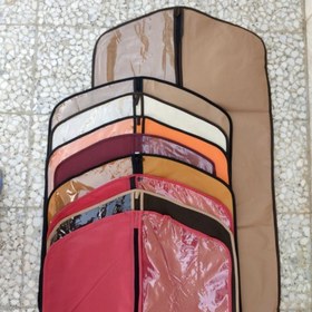 تصویر بسته دوعددی کاور لباس در دوسایز متوسط رنگ کرم و سایز کوچک با رنگبندی متنوع 