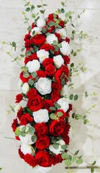 تصویر گل مصنوعی پنل قرمز و سفید 