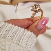 تصویر انگشتر جواهری تک نگین ژوپینگ 