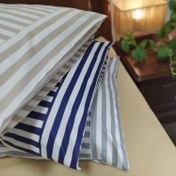 تصویر روبالش کتان نخ راه راه Pillowcases