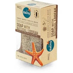 تصویر صابون گیاهی لایه بردار بالمی با رایحه چوب و ماسک سفید 