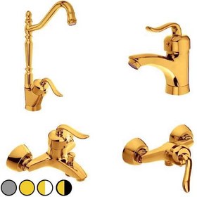 تصویر ست 4 عددی شیرآلات مدل قاجاری - طلایی Ghajari Economic Faucet set four pieces