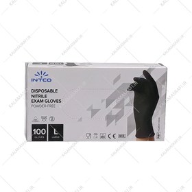 تصویر دستکش نیتریل اینتکو مشکی سایز Nitrile gloves