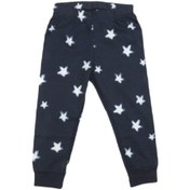 تصویر شلوار دورس نوزادی اسلش برند h and m طرح ستاره توکرکی سورمه ای رنگ 