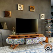 تصویر میز تلویزیون نقش آکام چوب طرح پامنار سایز ۱۴۰ 