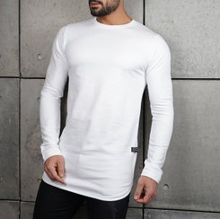 تصویر تیشرت مردانه زارا آستین بلند– رنگ سفید | Zara Men’s white T-Shirt | Minimal & Timeless Style 