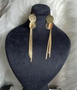 تصویر گوشواره زنانه استیل رنگ ثابت - شرشره ایی طلایی 