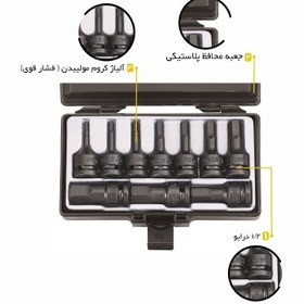 تصویر جعبه آلن بکسی فشارقوی 1/2 10 پارچه فورس (مخصوص بکس بادی) - FORCE مدل 41012 