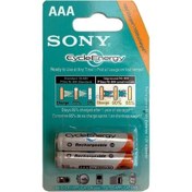 تصویر باتری قابل شارژ سونی SONY سایز نیم قلمی AAA بسته 2 عددی 