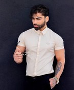 تصویر پیراهن آستین کوتاه مردانه - M / سفید شیری ا Pirahan Pirahan