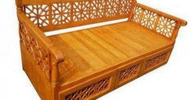 تصویر تخت سنتی چوبی 60*160 کد 150 